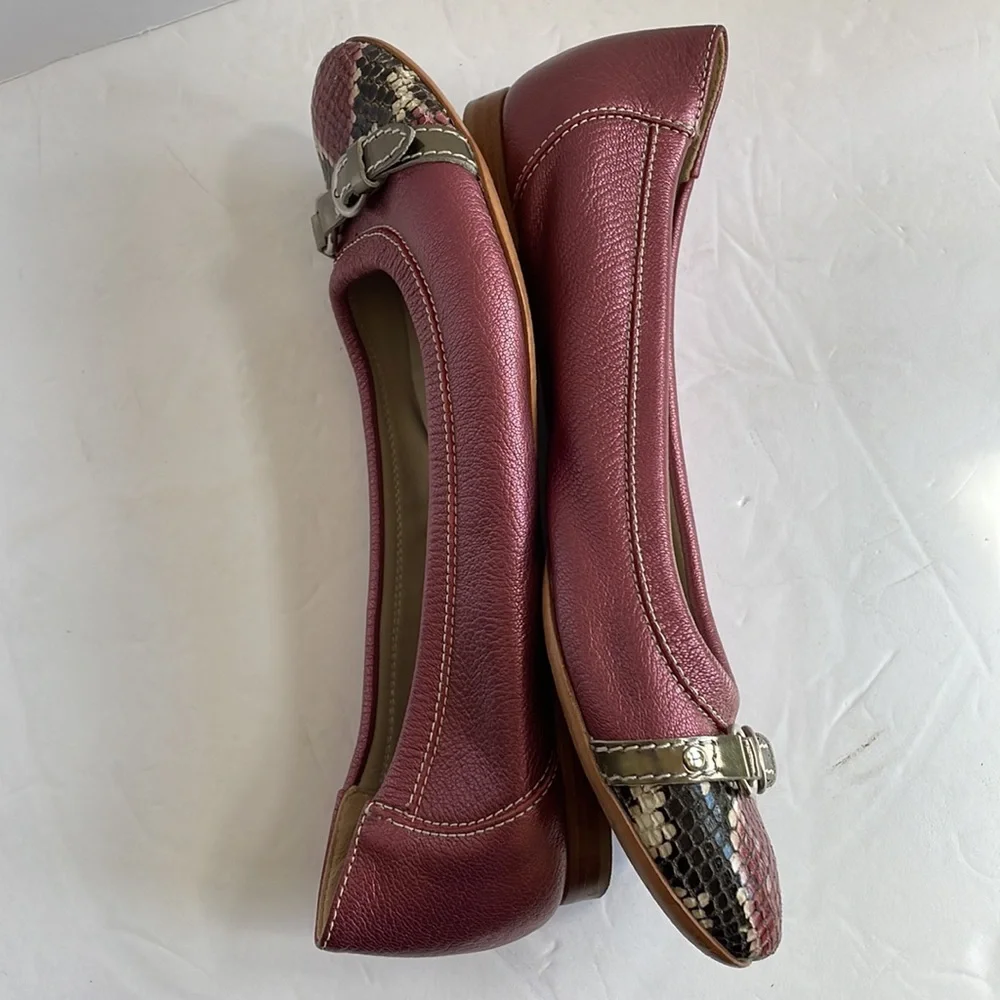 AGL Womans 38 flats shoes Pink Leather Ballet
